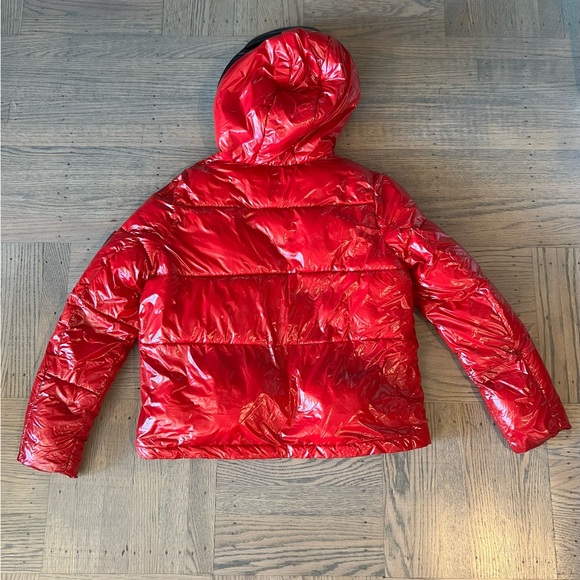 Women’s Glossy Red and Black Calvin Klein Puffer - Picture 5 of 5